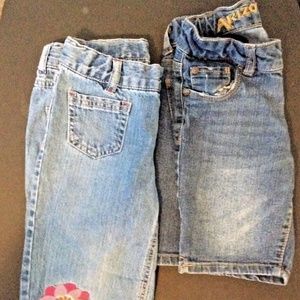 2 Girls Jeans Bermuda Long Shorts size 7